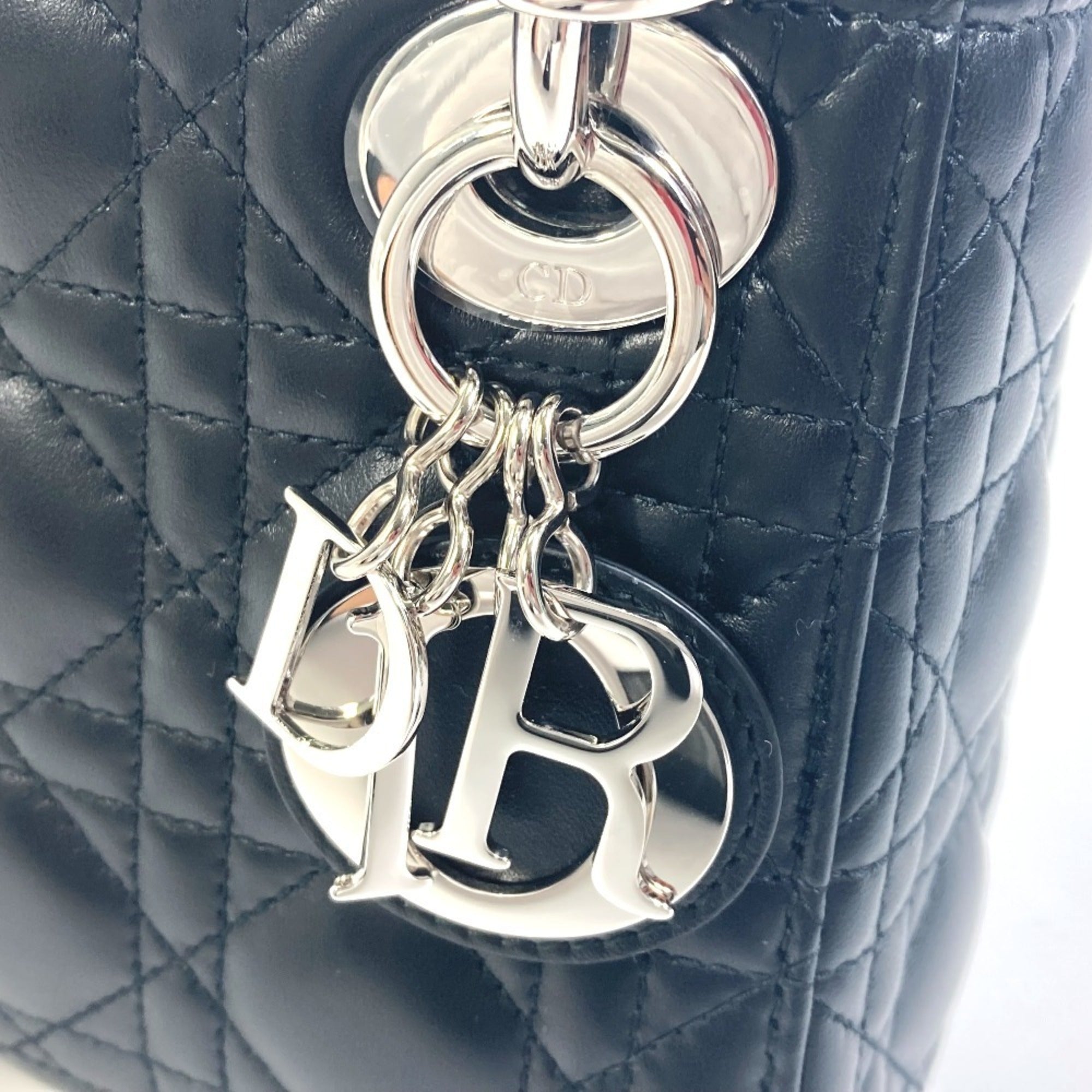Christian Dior Dior Lady Cannage Shoulder Bag Leather Women's Black — New - Store Return