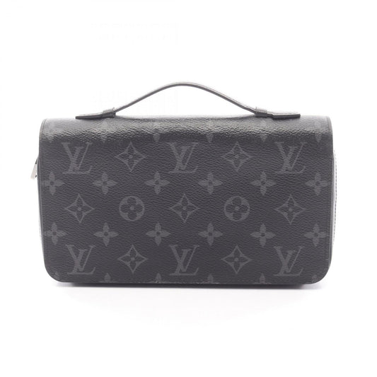 Louis Vuitton Zippy XL Round Long Wallet in Monogram Eclipse Leather and Coated Canvas, Men's, Black, M61698