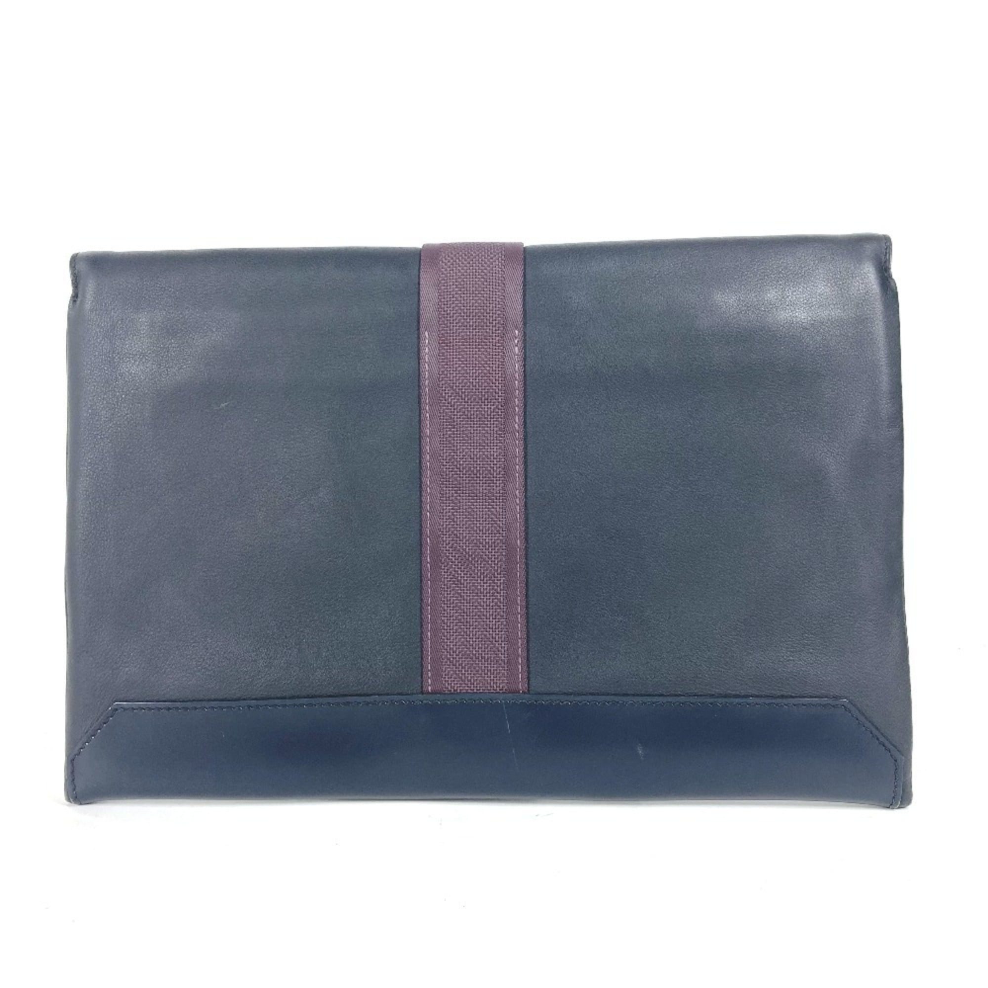 HERMES City Slide Pouch Clutch Bag for Men, Navy ME-240905-6 — Like New