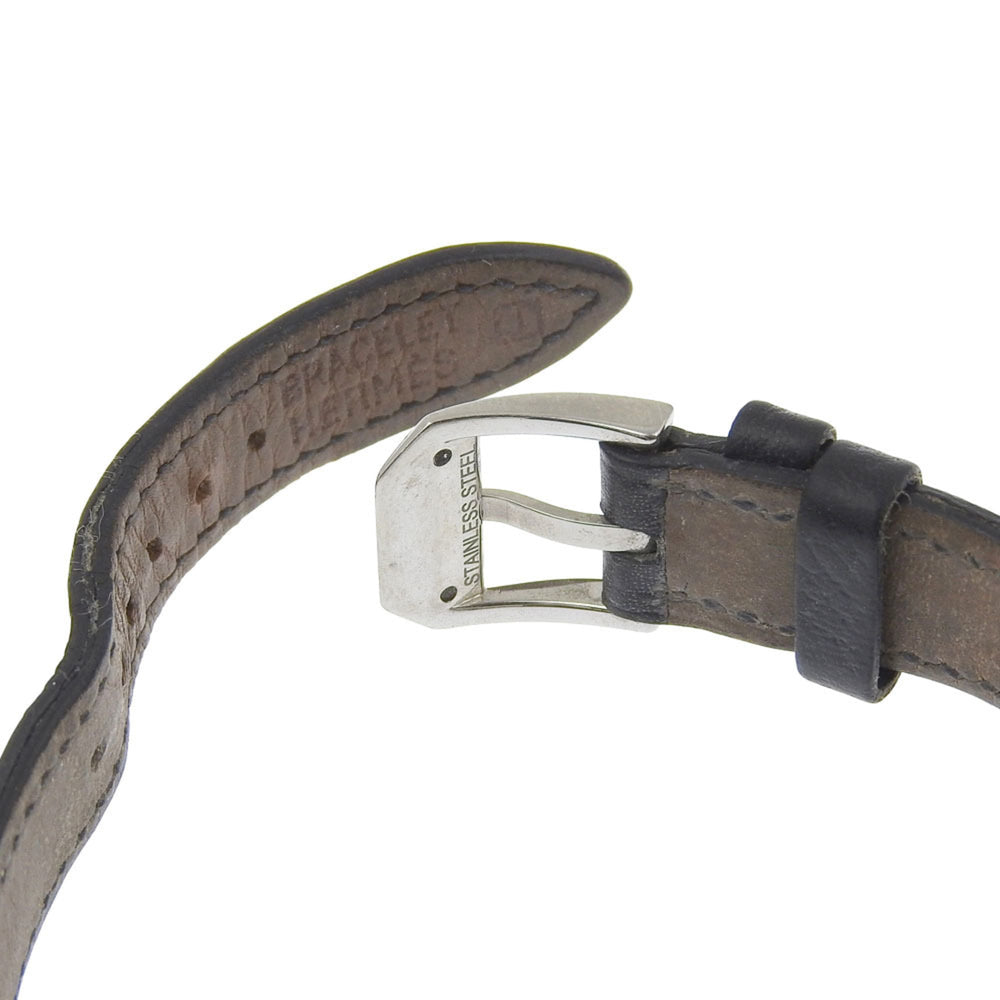 Hermes Kelly II watch KT1.210, stainless steel, quartz, analog display, white dial, women's watch — Good