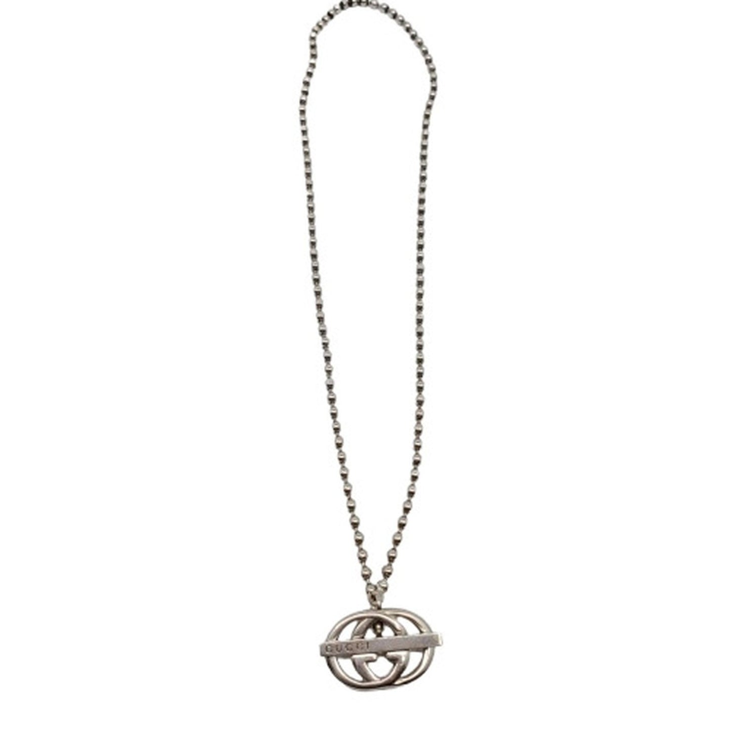 GUCCI Gucci Pole Chain GG Necklace Sv925 Men's Women's Silver Bar Kaizuka Store