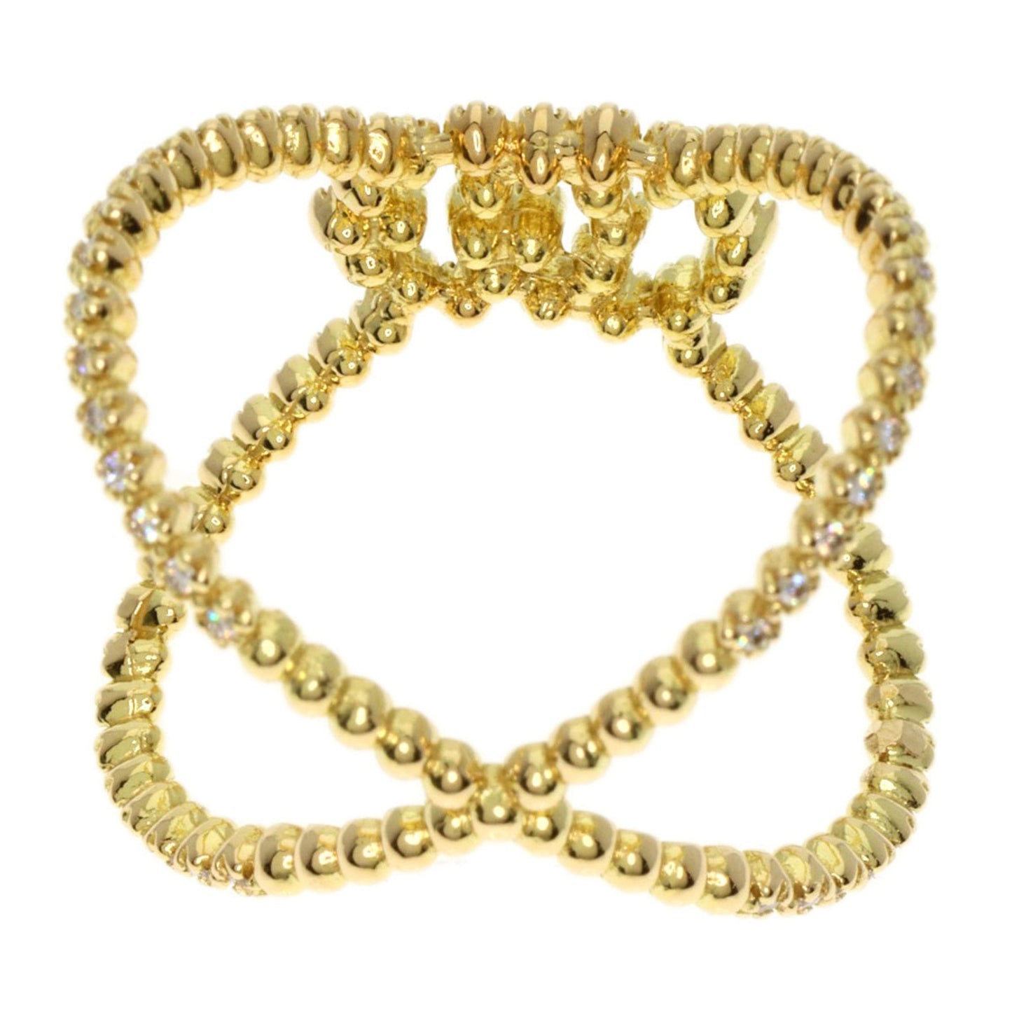 Gucci GG Running x Diamond #9 Ring, K18 Yellow Gold, Women's