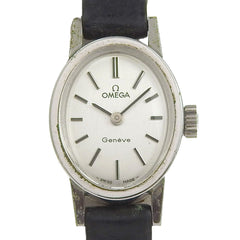 OMEGA Geneva Women's Watch, Caliber 485, Stainless Steel, Manual Winding, Analog Display, Silver Dial — Good