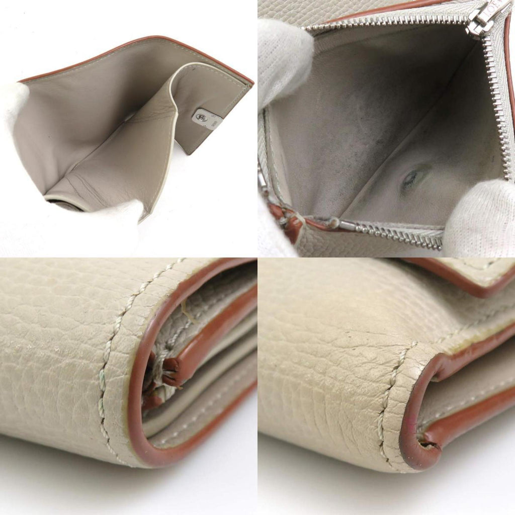 LOEWE Women's Tri-fold Wallet in Greige Leather (56496a)