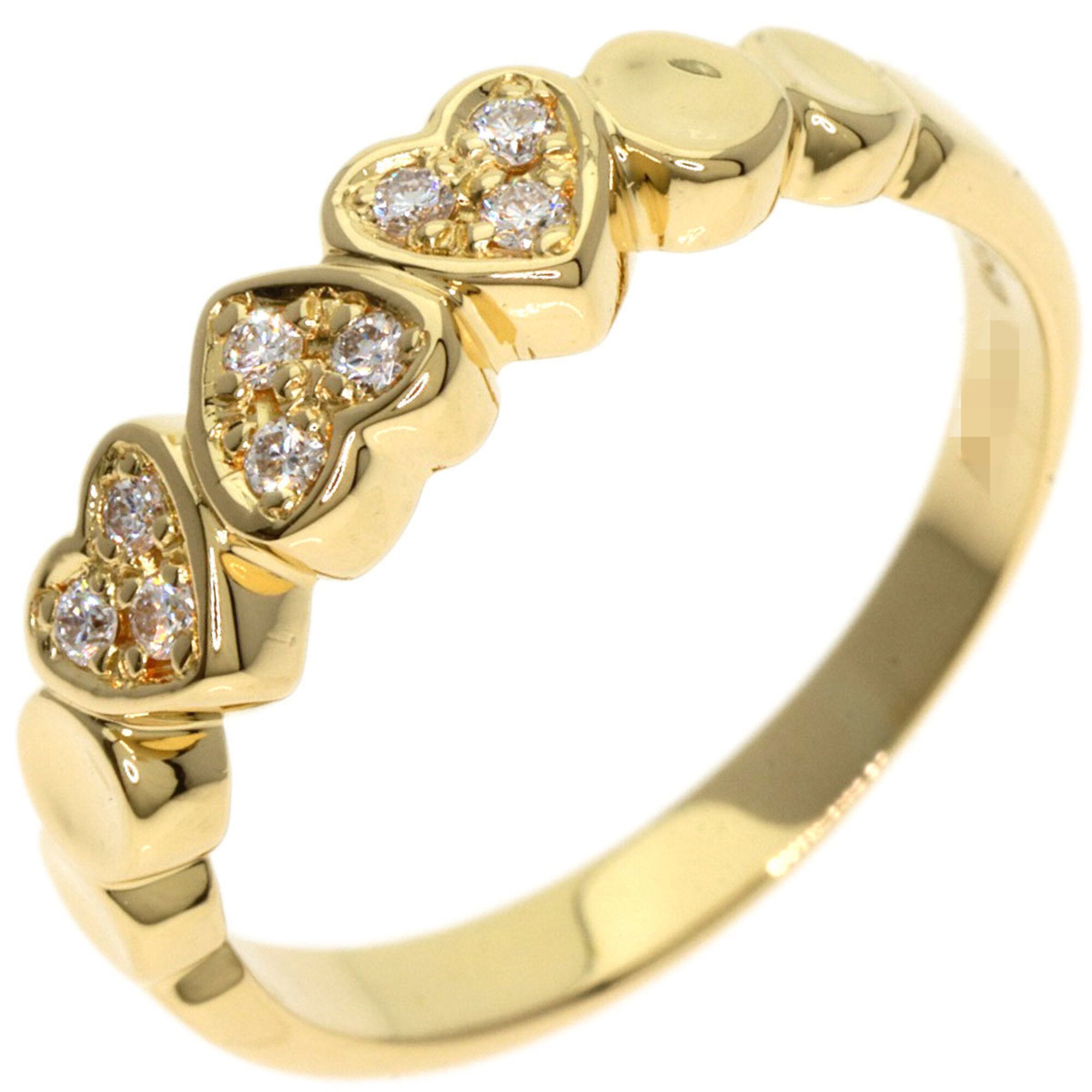 Christian Dior Dior Diamond Heart Motif Ring, 18K Yellow Gold, Women's — Like New