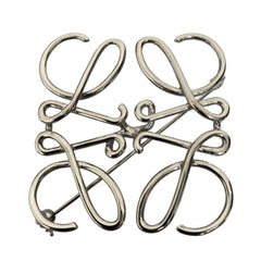 LOEWE Anagram Brooch, Silver Color, Women's — Like New