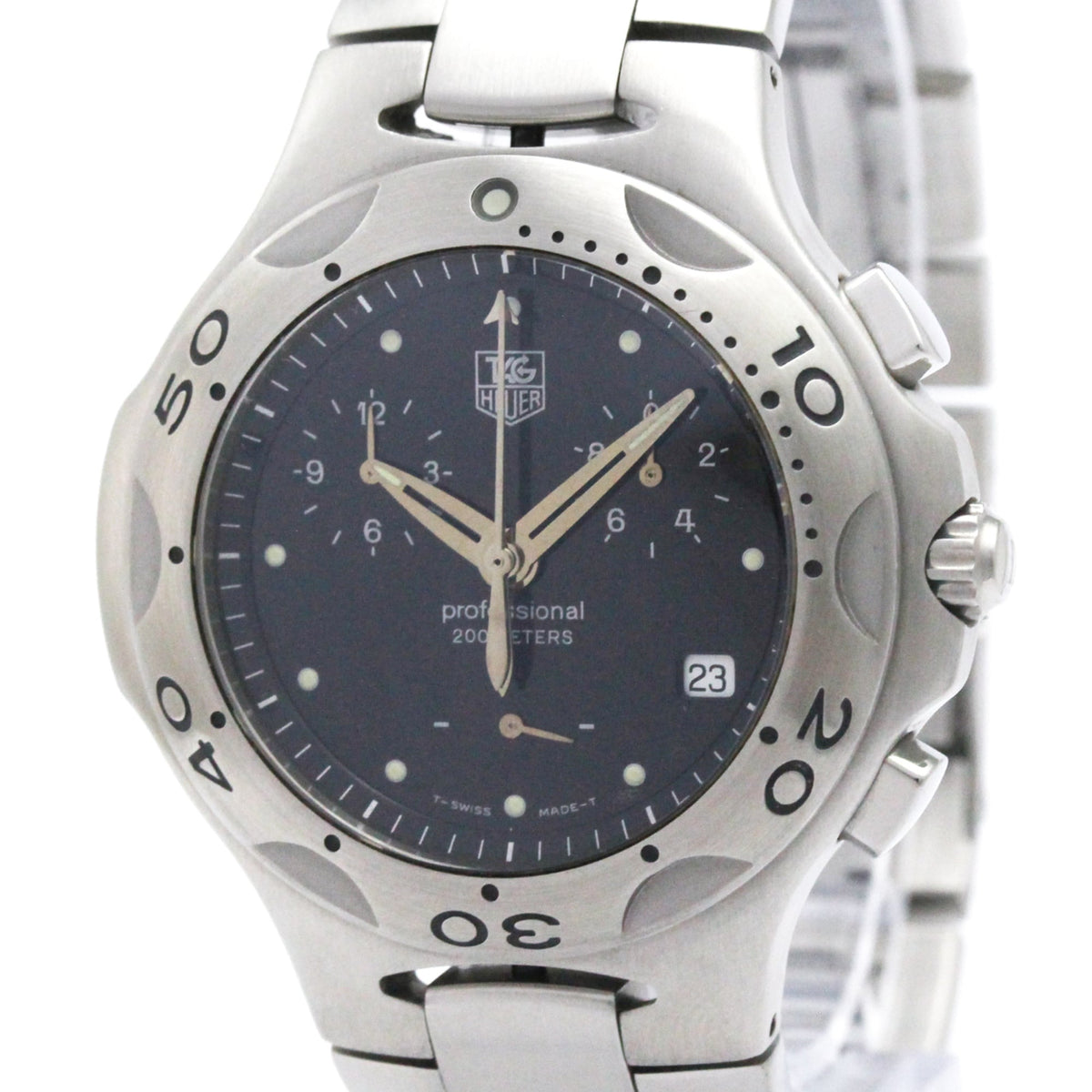 TAG HEUER Kirium Chronograph Steel Quartz Mens Watch CL1110 Polished — Very Good