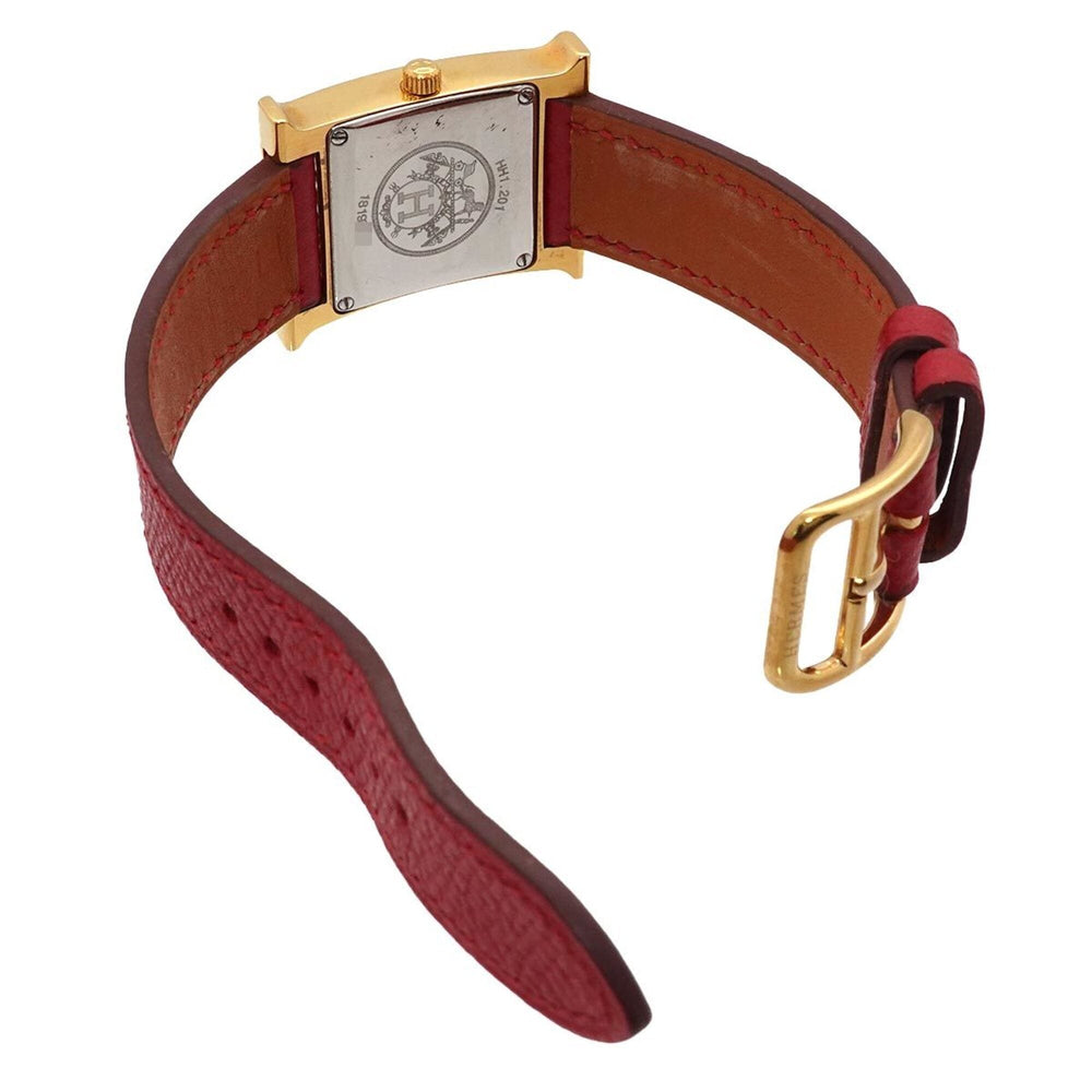 Hermes H-Watch HH1 201 Women's Watch, Gray and Red, Quartz Watch — Very Good