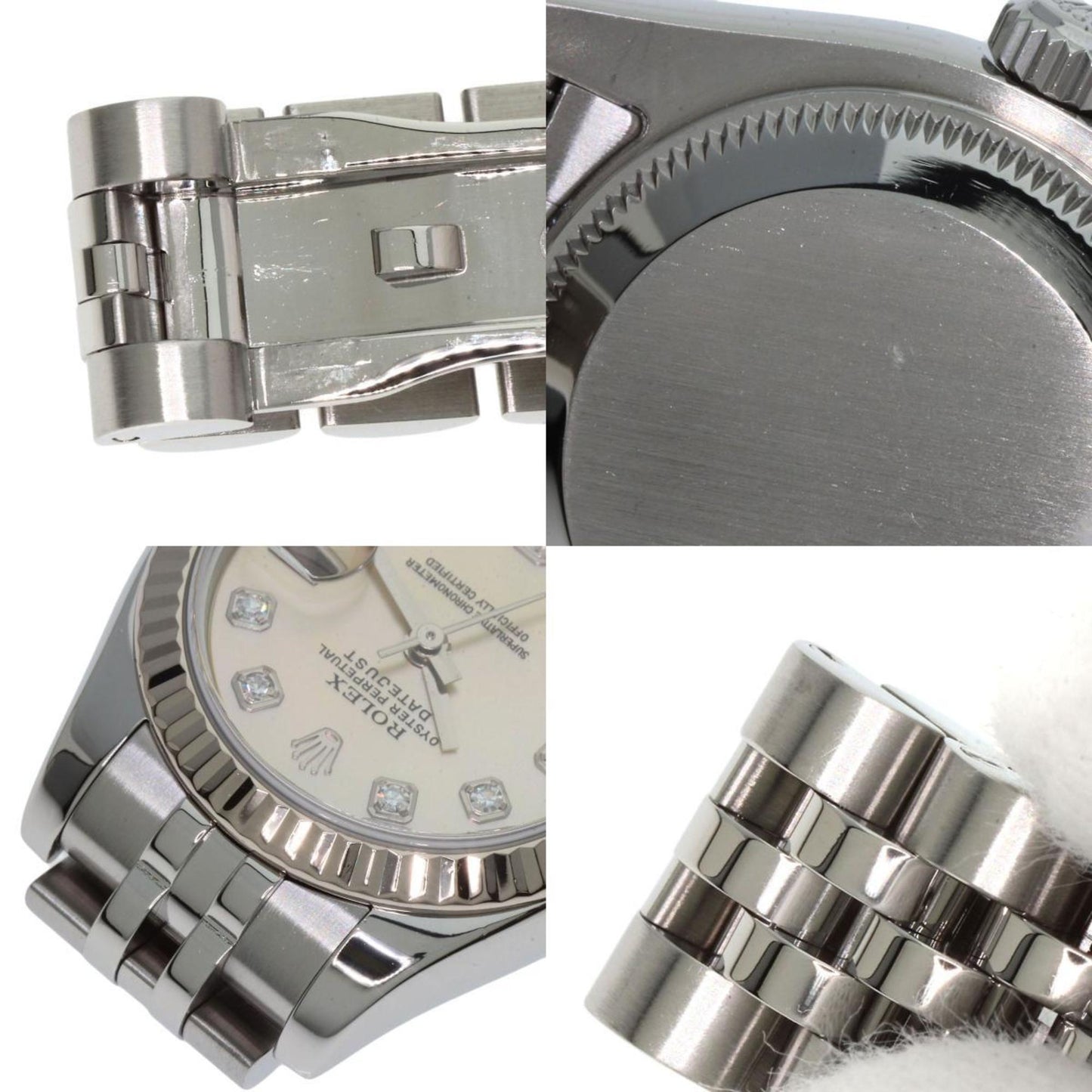 Rolex 179174NG Datejust 10P Diamond Watch Stainless Steel SS K18WG Ladies ROLEX