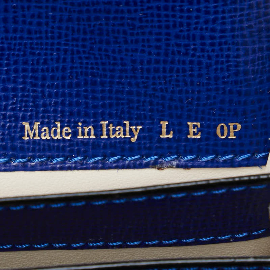 Valextra Men's Blue Leather Long Wallet