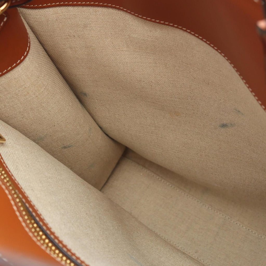 Celine Small Vertical Cabas Maillon Triomphe Tote Bag, Canvas and Leather, Women's, Navy Brown