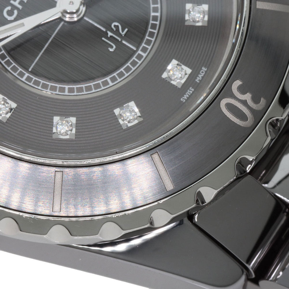 CHANEL H3241 J12 33mm Chromatic 12P Diamond Watch in Titanium Ceramic/Titanium Ceramic for Women — Very Good