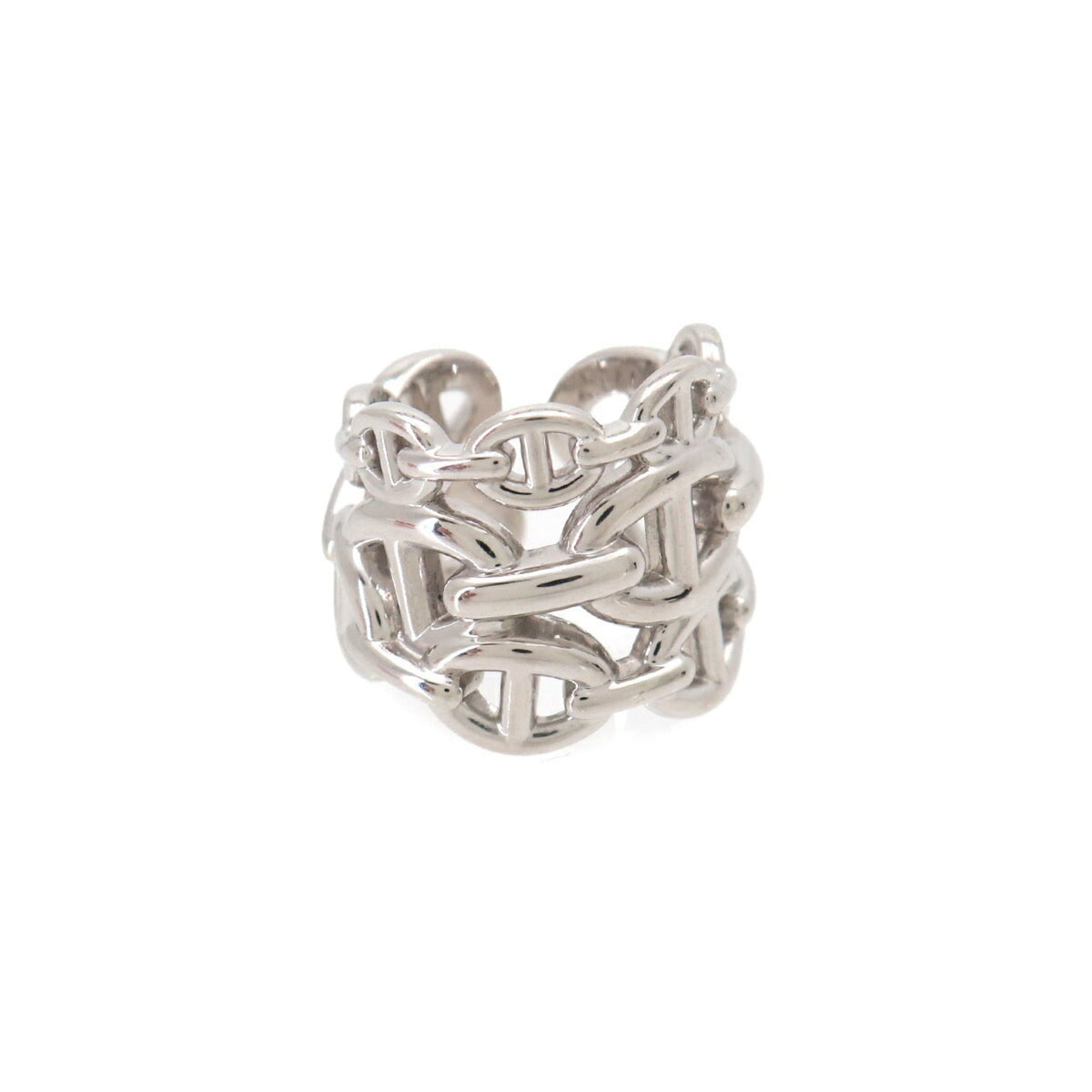 Hermes Chaine d'Ancre Enchainee GM #49 Ring, SV 925 Silver — Like New