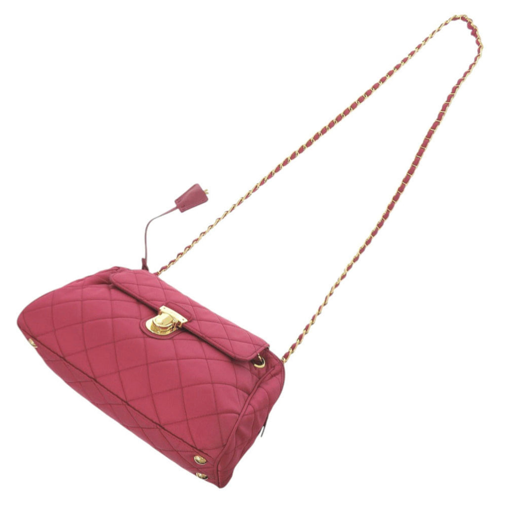 Excellent condition Prada quilted nylon pink chain shoulder bag 1592PRADA