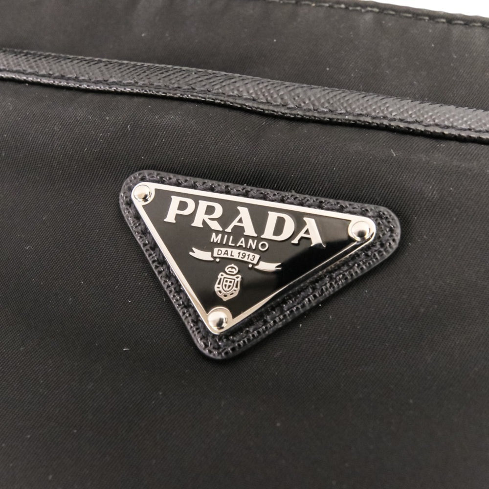 PRADA Re-Nylon Saffiano Leather Triangle Logo Plate Shoulder Bag 2VH118 Black (Men's & Women's) — Like New