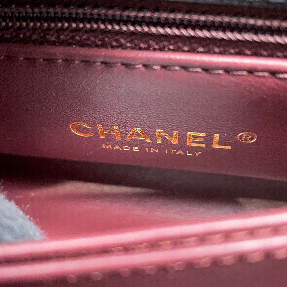 Chanel handbag, Coco Mark, Matelassé, Handle, XXS, caviar leather, AS2215, CHANEL 2-way, black, women's — Like New