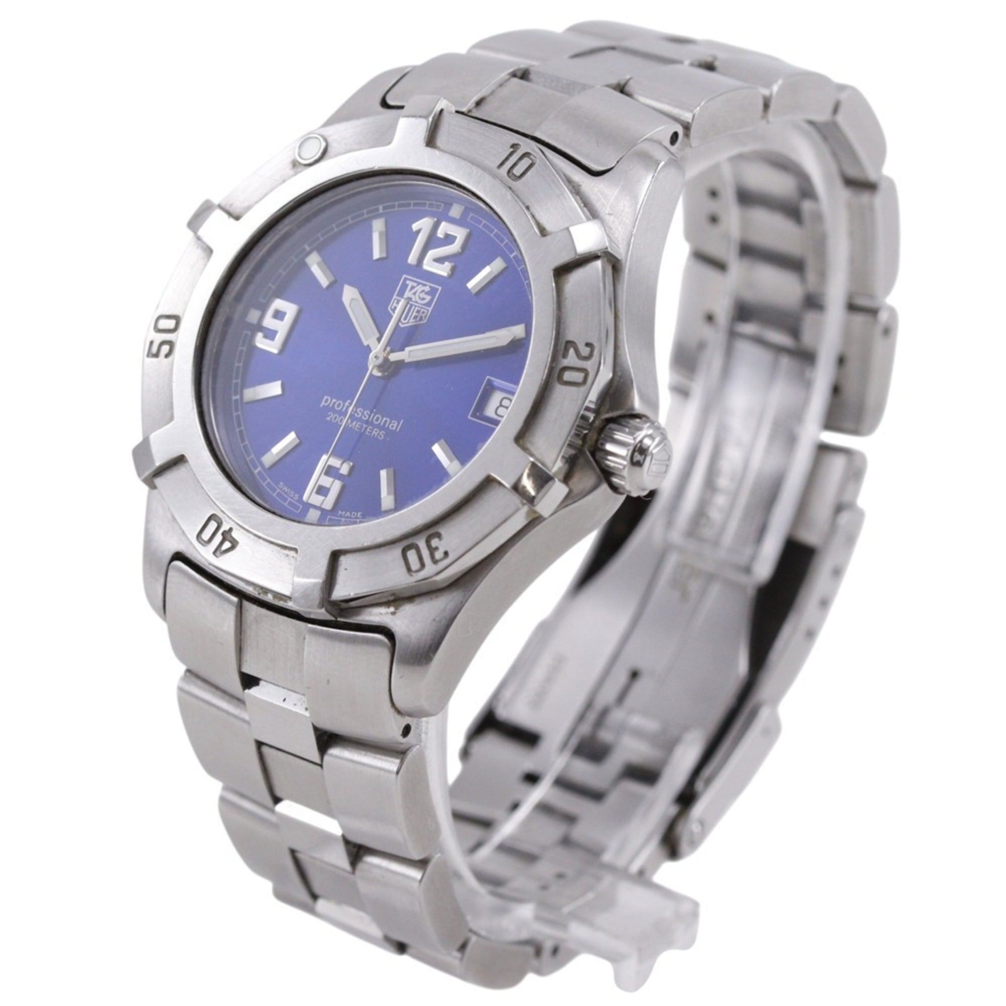 TAG Heuer 2000 Exclusive Watch WN1112 Stainless Steel Quartz Analog Blue Dial Men's — Good