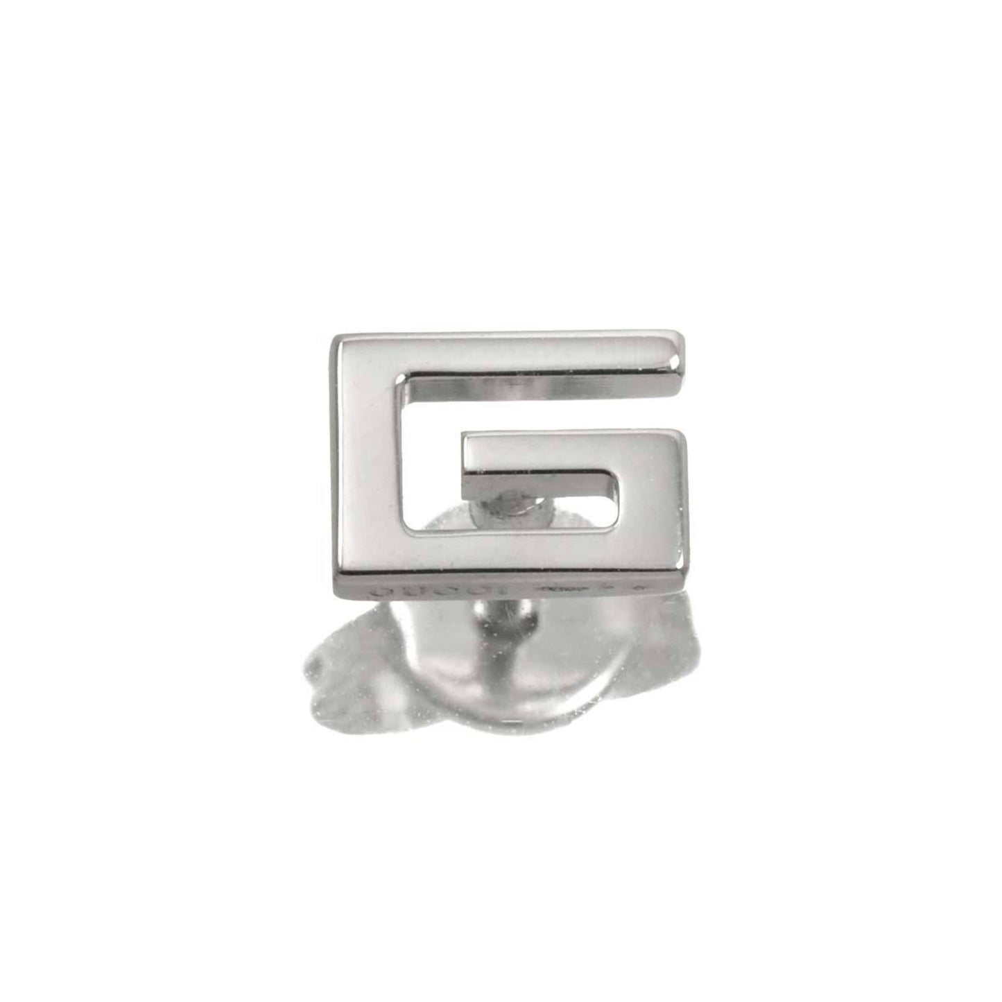 Gucci 18K White Gold 750 Logo Earring (Single Ear)