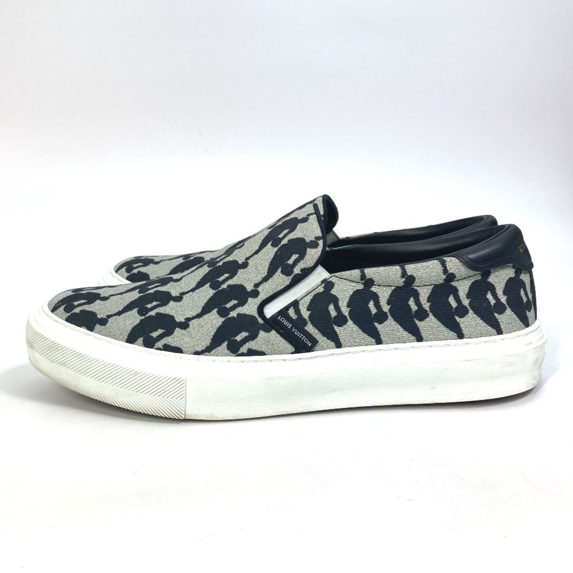 LOUIS VUITTON NBA Collaboration Trocadero Sneakers, Men's Canvas Slip-On Shoes, Gray