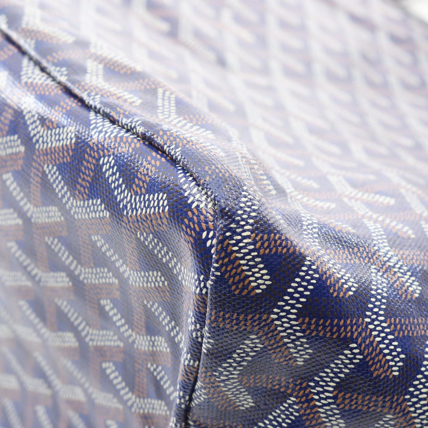 Goyard Saint Louis PM Tote Bag, Coated Canvas and Leather, Women's, Blue, Navy, Multicolor