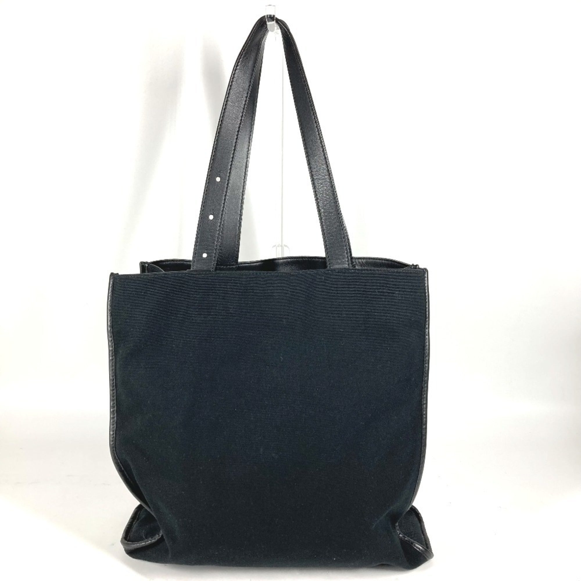 FENDI 7V35 Shoulder Bag FF Tote Canvas Leather Men's Women's Black — Like New