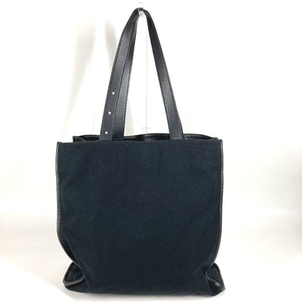 FENDI 7V35 Shoulder Bag FF Tote Canvas Leather Men's Women's Black — Like New