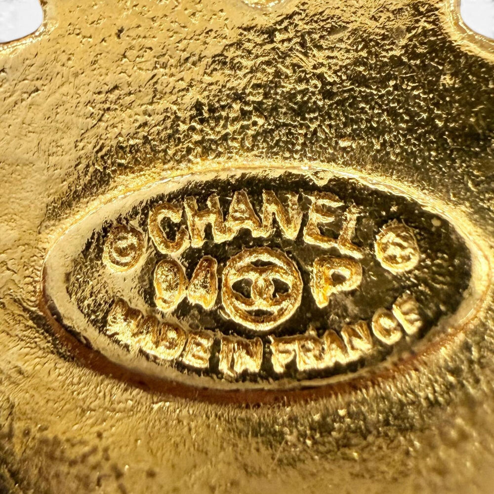 CHANEL Vintage 94P Coco Mark Large Antique Brooch Accessory Gold Made in France Women's — Like New