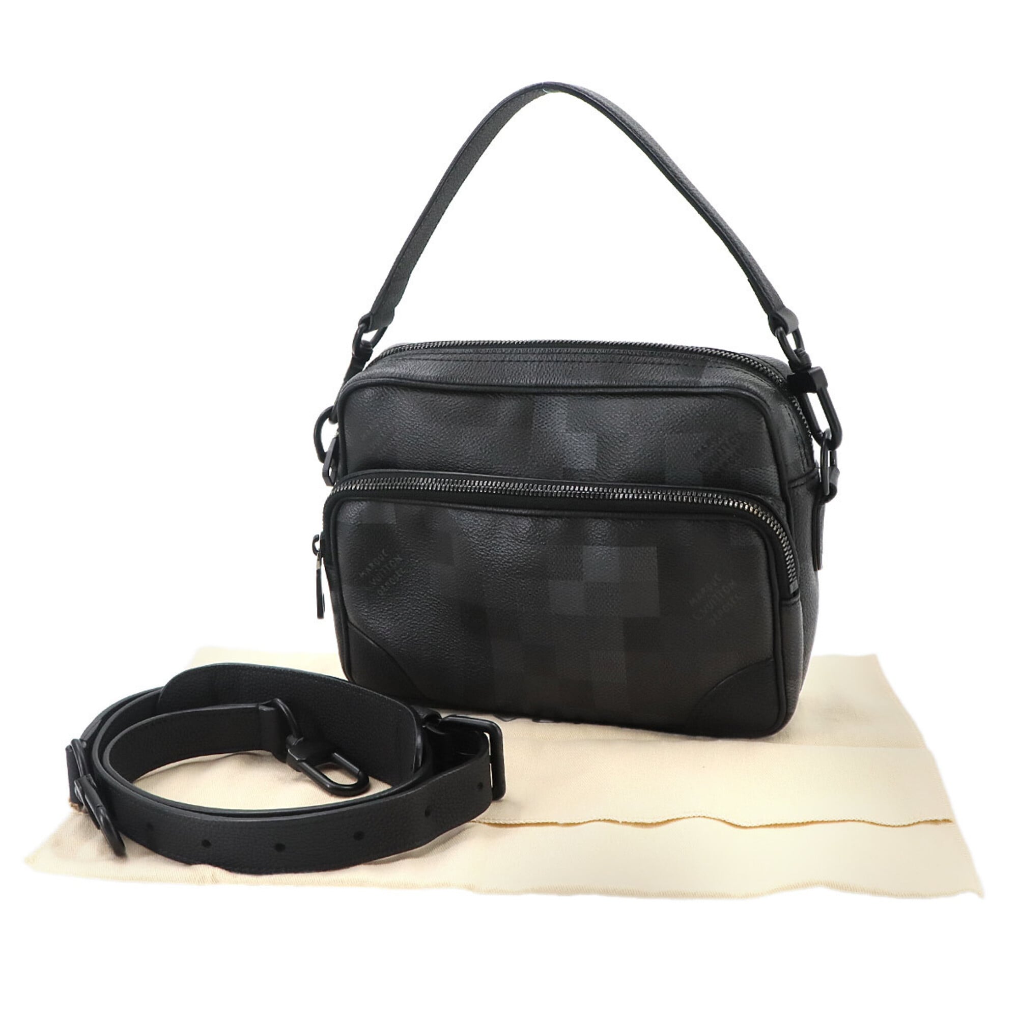 Louis Vuitton Damouflage Black Nile Handbag 2-way Shoulder Bag N14988 Nil Messenger — Like New