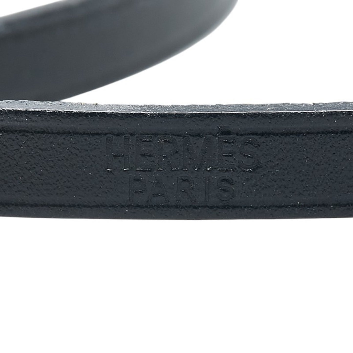 Hermes API3 Long Bracelet Black Leather Women's HERMES