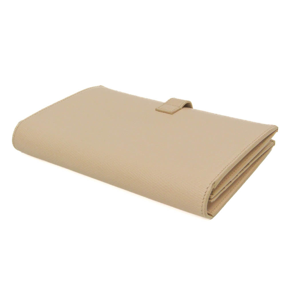 Celine Large Strap Wallet 10B633 Women's  Calfskin Long Wallet (bi-fold) Light Beige