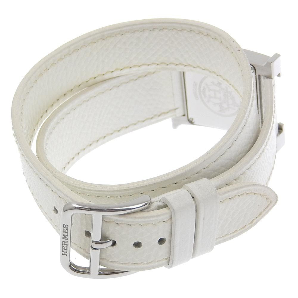 Hermes HERMES H Watch Wristwatch HH1.210 Stainless Steel x Leather 2005 Quartz Analog Display White Dial Ladies — Very Good