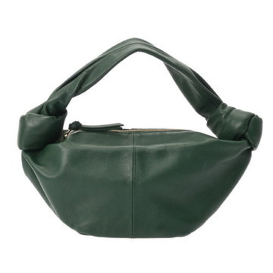 BOTTEGA VENETA Double Knot Green Women's Leather Handbag, A Rank, Pre-owned, Ginzo