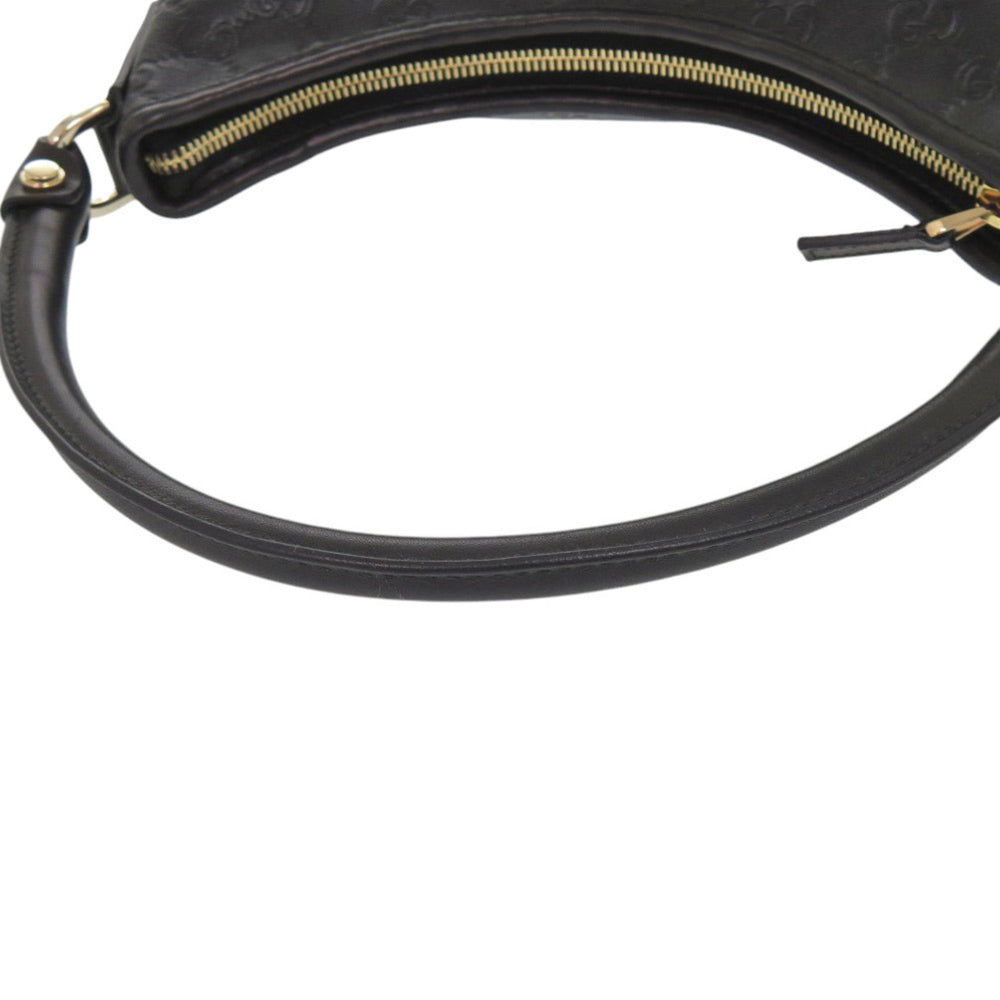 Like new Gucci Abbey Guccissima 13078 one-shoulder bag in black leather. 0282 GUCCI — Like New