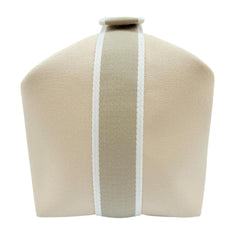 HERMES Bride à Black GM 100% Cotton Natural Silver Hardware Sellier Button Canvas Handbag Made in France Women's — Like New