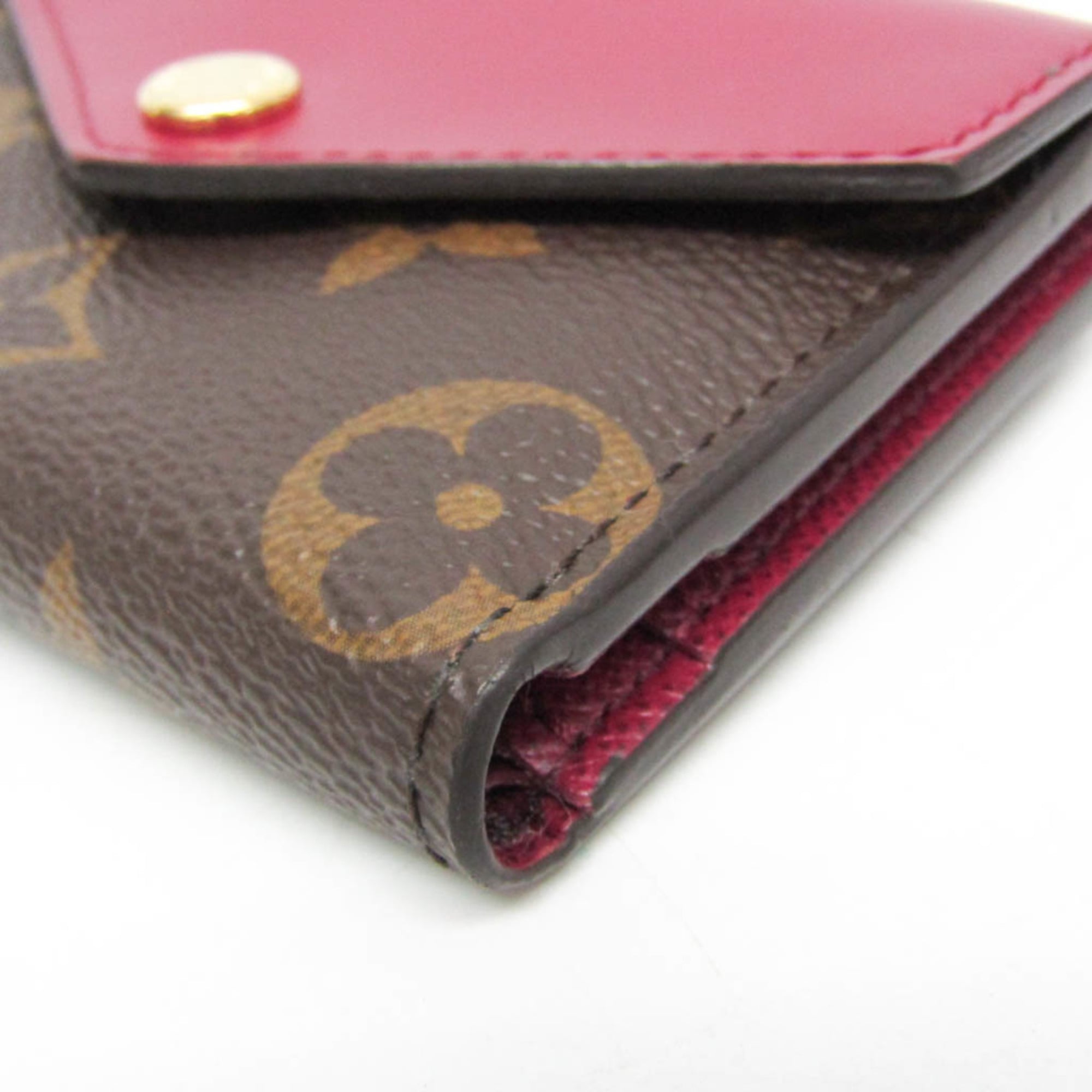 Louis Vuitton Monogram Zoe Wallet M62932 Women's Monogram,Leather Wallet (tri-fold) Brown,Fuchsia