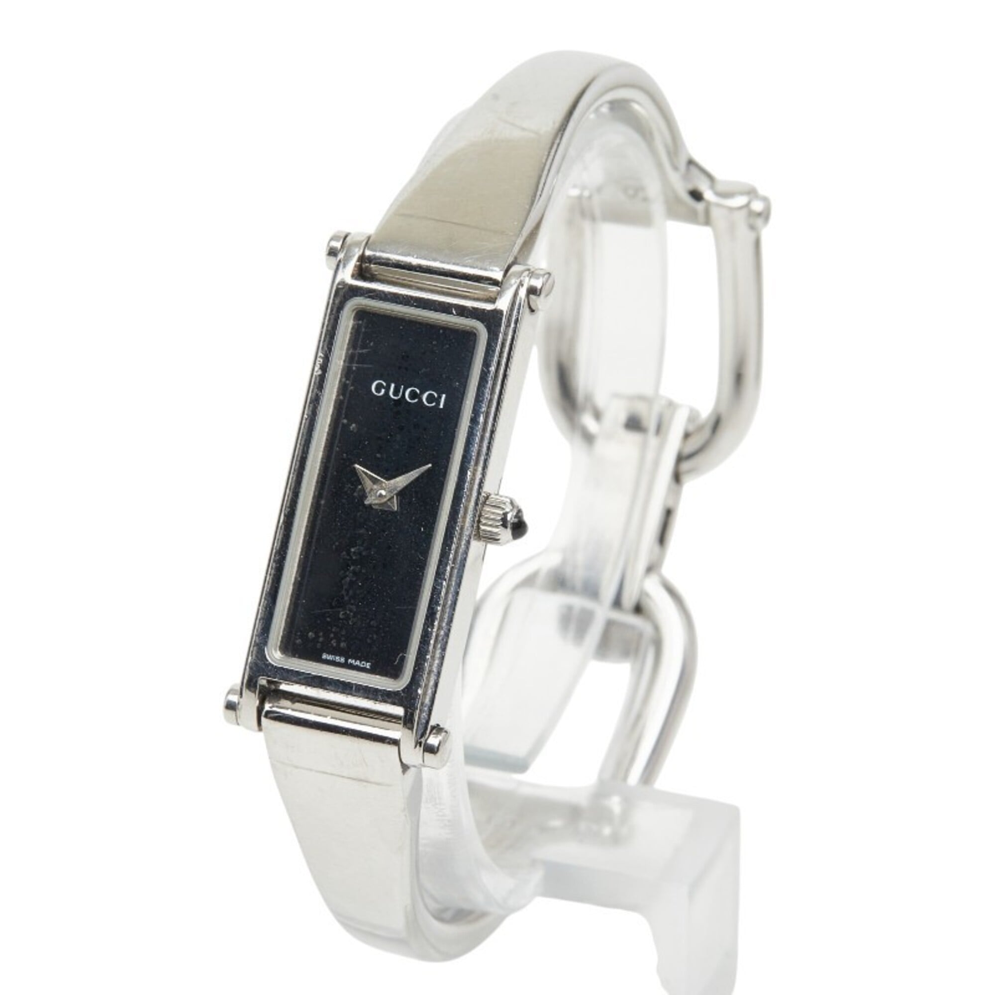 Gucci Bangle Watch 1500L Quartz Black Dial Stainless Steel Women's GUCCI — Good