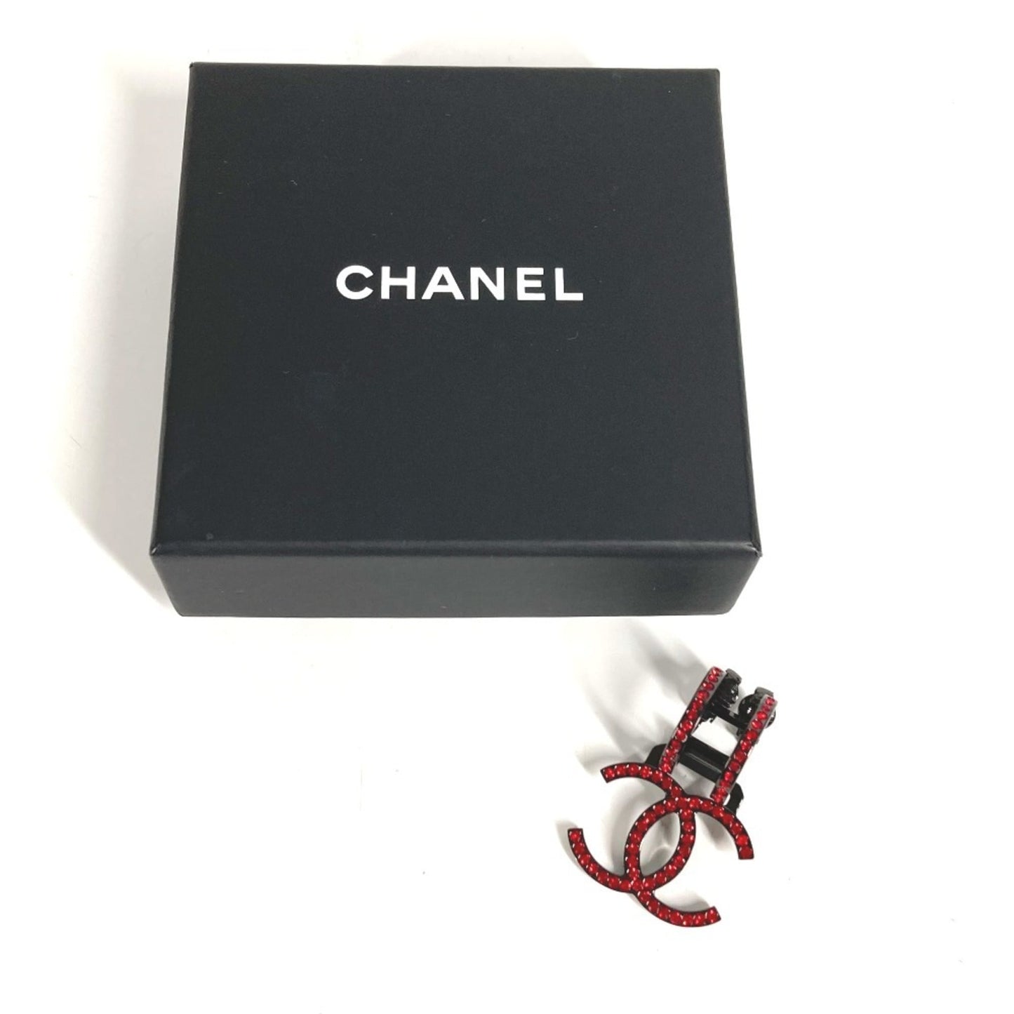 CHANEL B17S Crystal Coco Mark Swing Rhinestone Earrings, Single Ear, CC Logo, Metal, Women's, Red