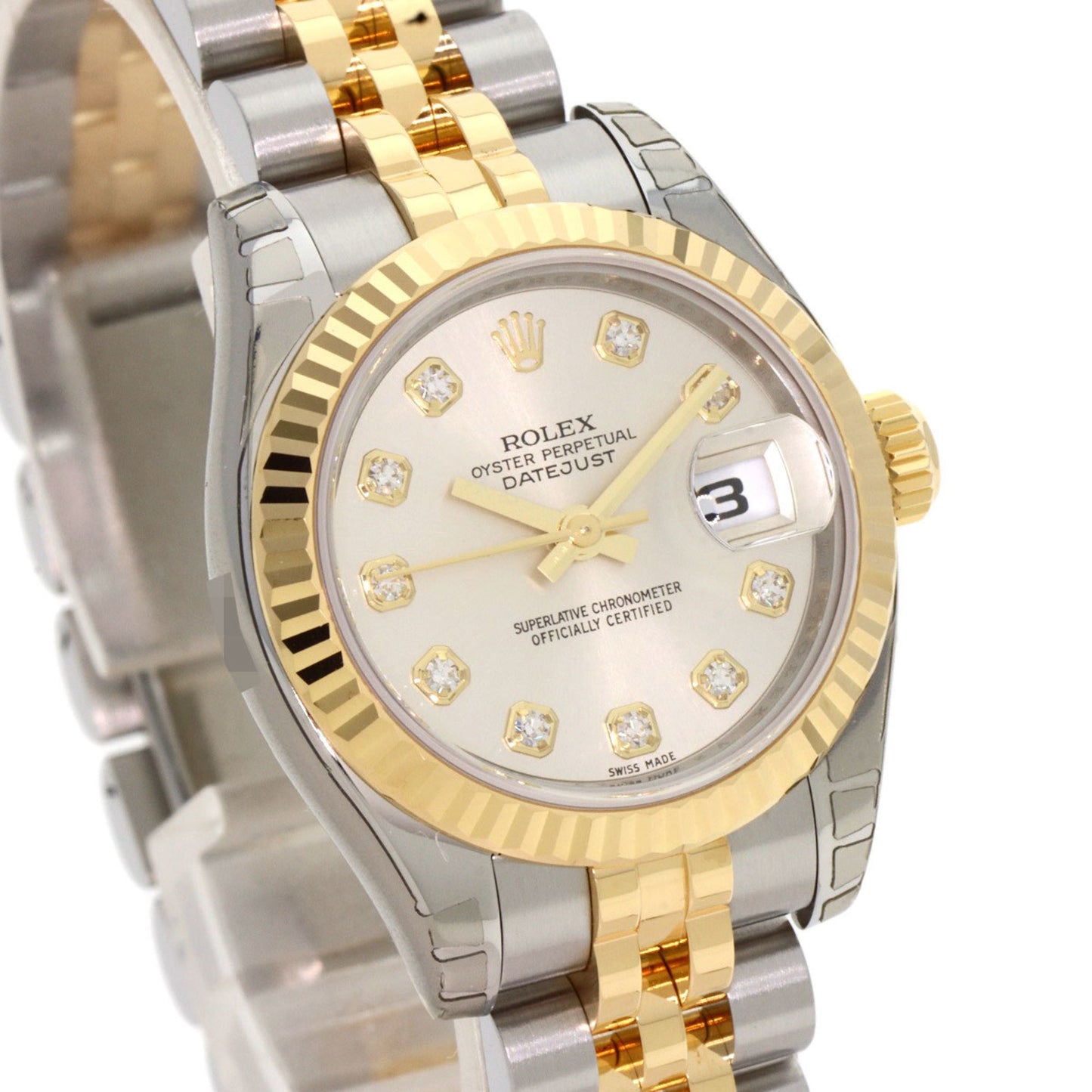 Rolex 179173G Datejust 10P Diamond Watch Stainless Steel SS x K18YG Ladies