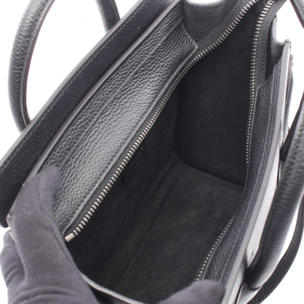 Celine Luggage Nano Shopper Handbag, Leather, Women's, Black