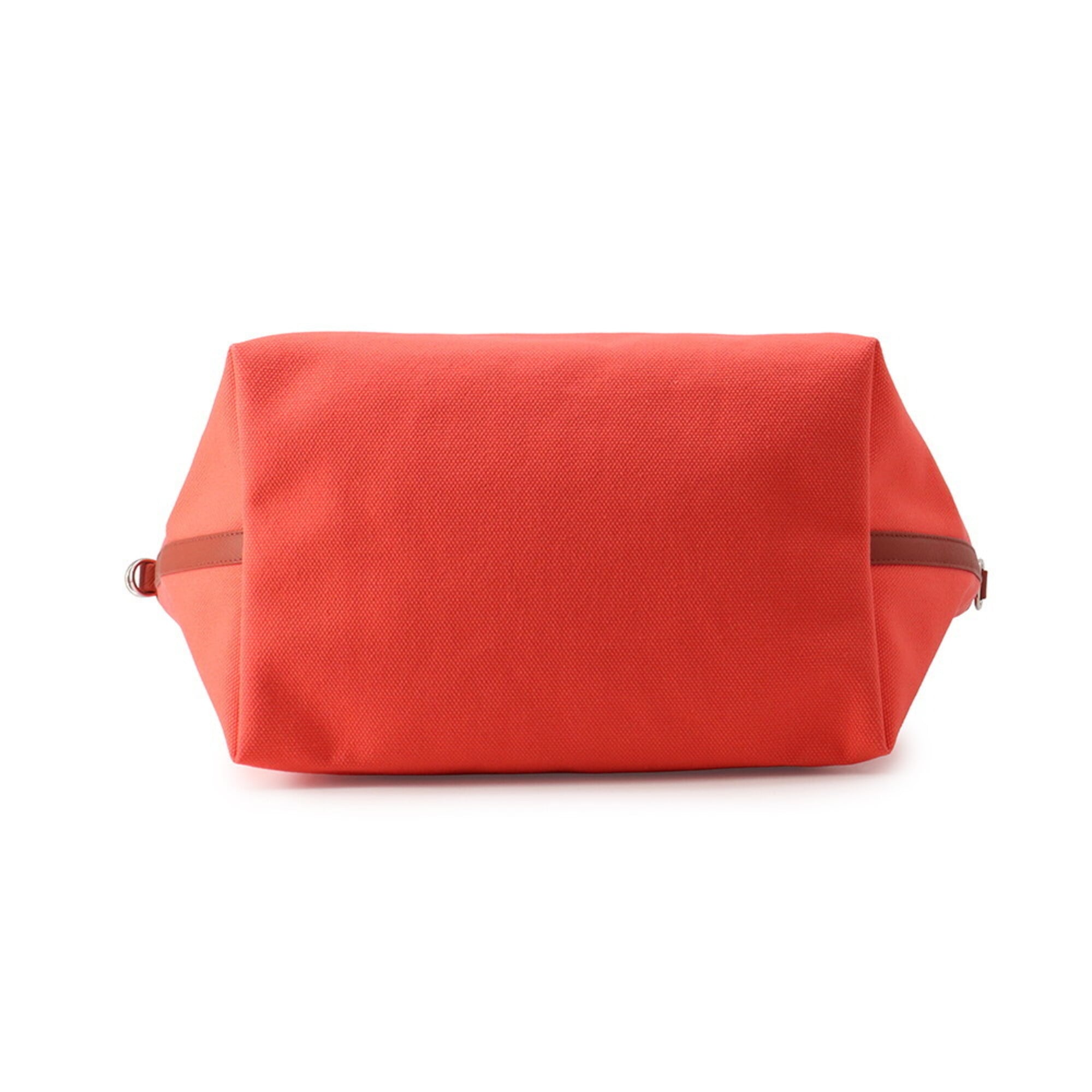 Hermes Tote Bag So Cabas Petit H Orange Green Canvas Epsom Handbag HERMES — Like New