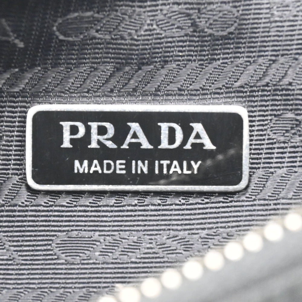 PRADA Tessuto Nylon Leather Shoulder Bag Handbag for Women, Triangle Design, Black IBH204 — Like New