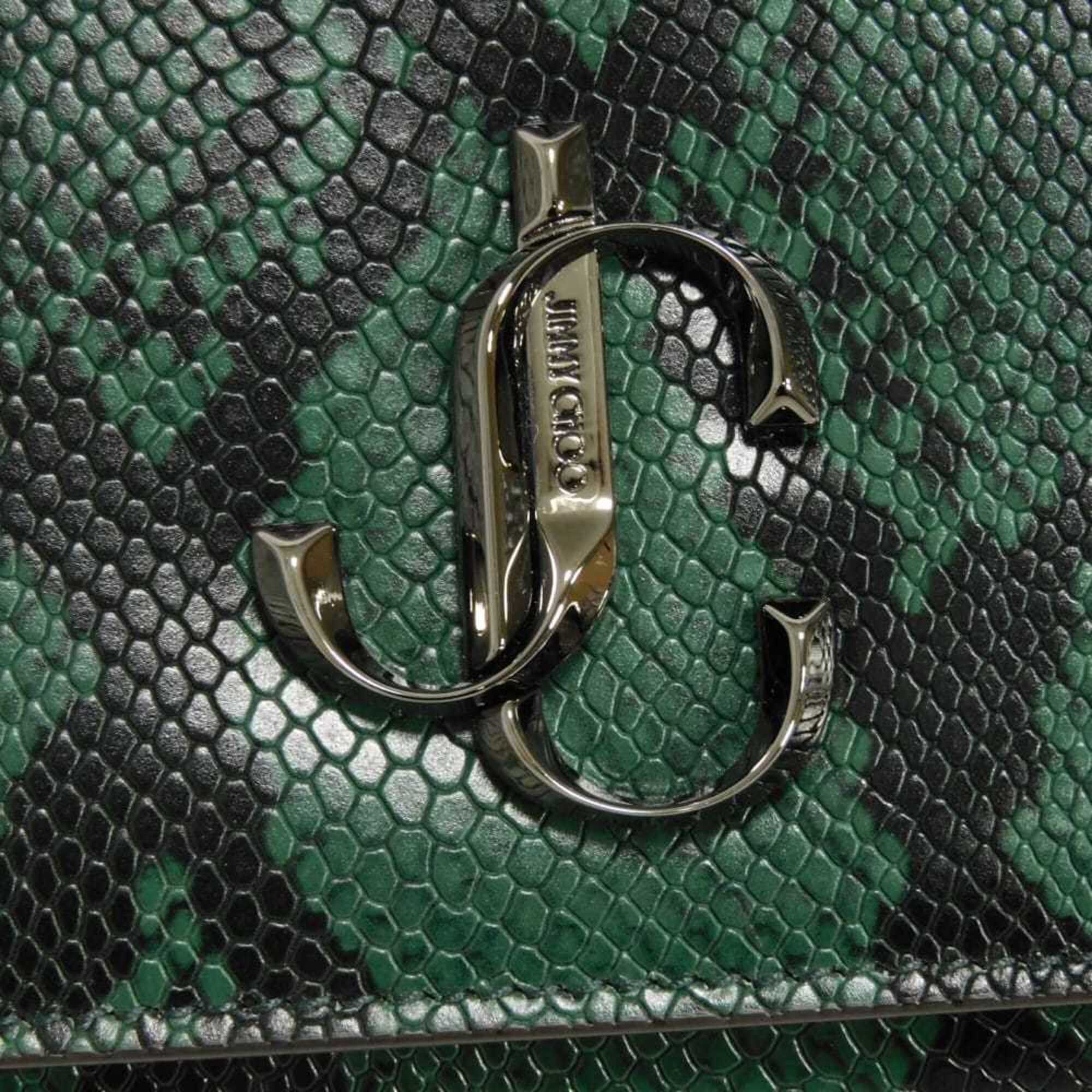 Jimmy Choo JIMMY CHOO Shoulder Bag Varenne Chain New Logo Snake 2WAY Clutch JC Green 202VARENNE Men's Women's — New - Store Return