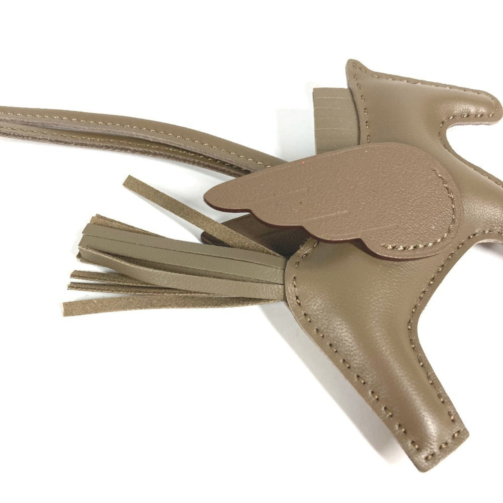 HERMES Hermes Horse Keychain Cheval Rodeo Pegasus PM Accessory Bag Charm So Etoupe All Agneau Milo Men's Women's Beige Like New — Like New