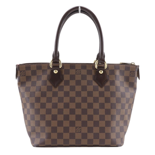 Louis Vuitton Saleya PM Tote Bag N51183 Damier Canvas 2007 Brown VI4077 A5 Zipper Women's