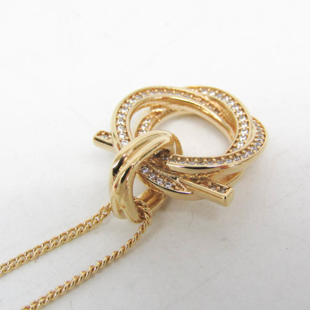 Salvatore Ferragamo Gancini 760609 Gold Plating Rhinestone Women,Men Fashion Pendant Necklace (Gold) — Like New