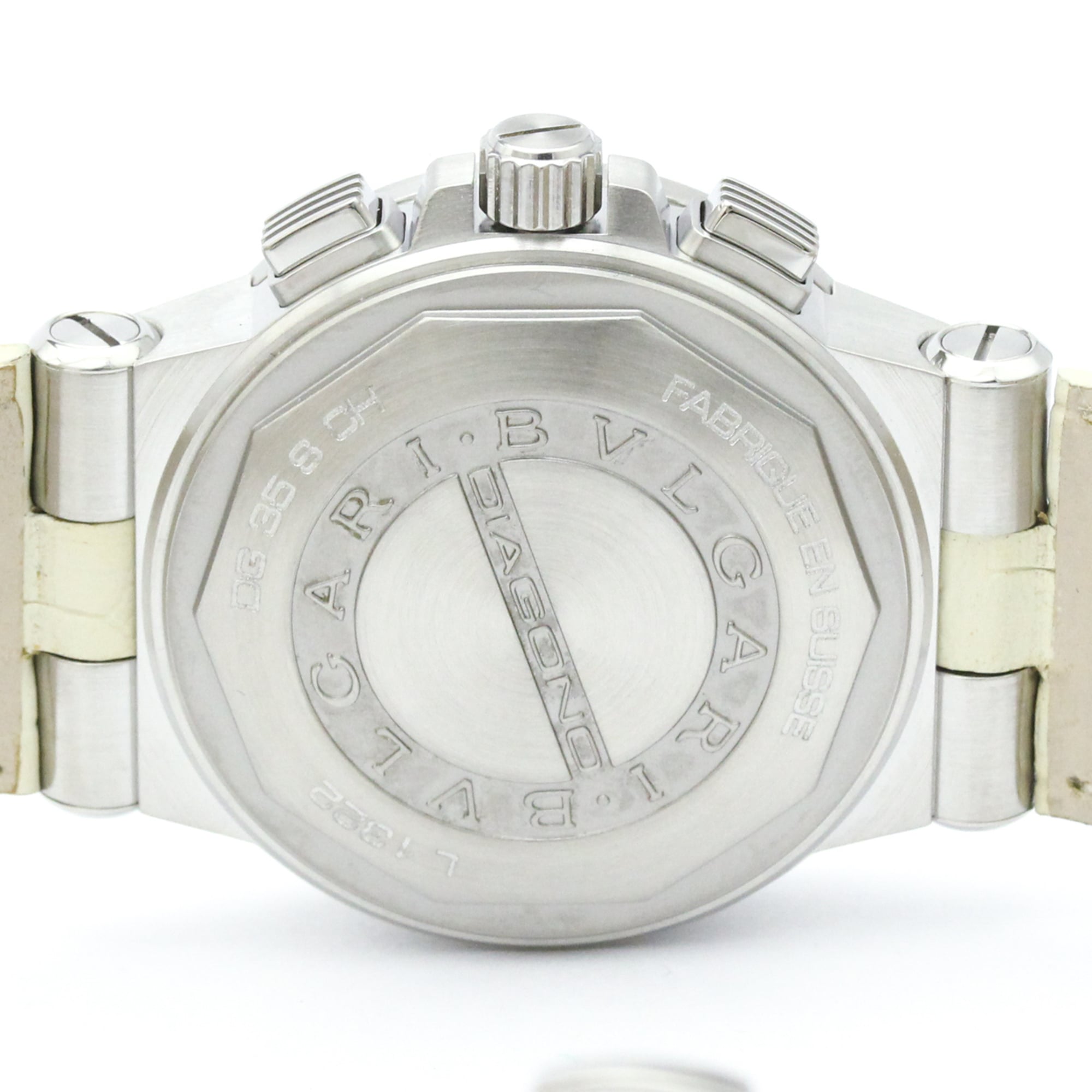 BVLGARI Diagono Chronograph Diamond MOP Steel Ladies Watch DG35SCH Polished — Very Good