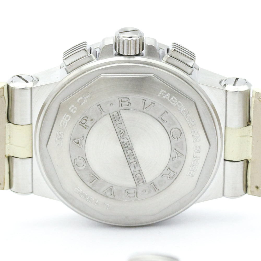 BVLGARI Diagono Chronograph Diamond MOP Steel Ladies Watch DG35SCH Polished — Very Good
