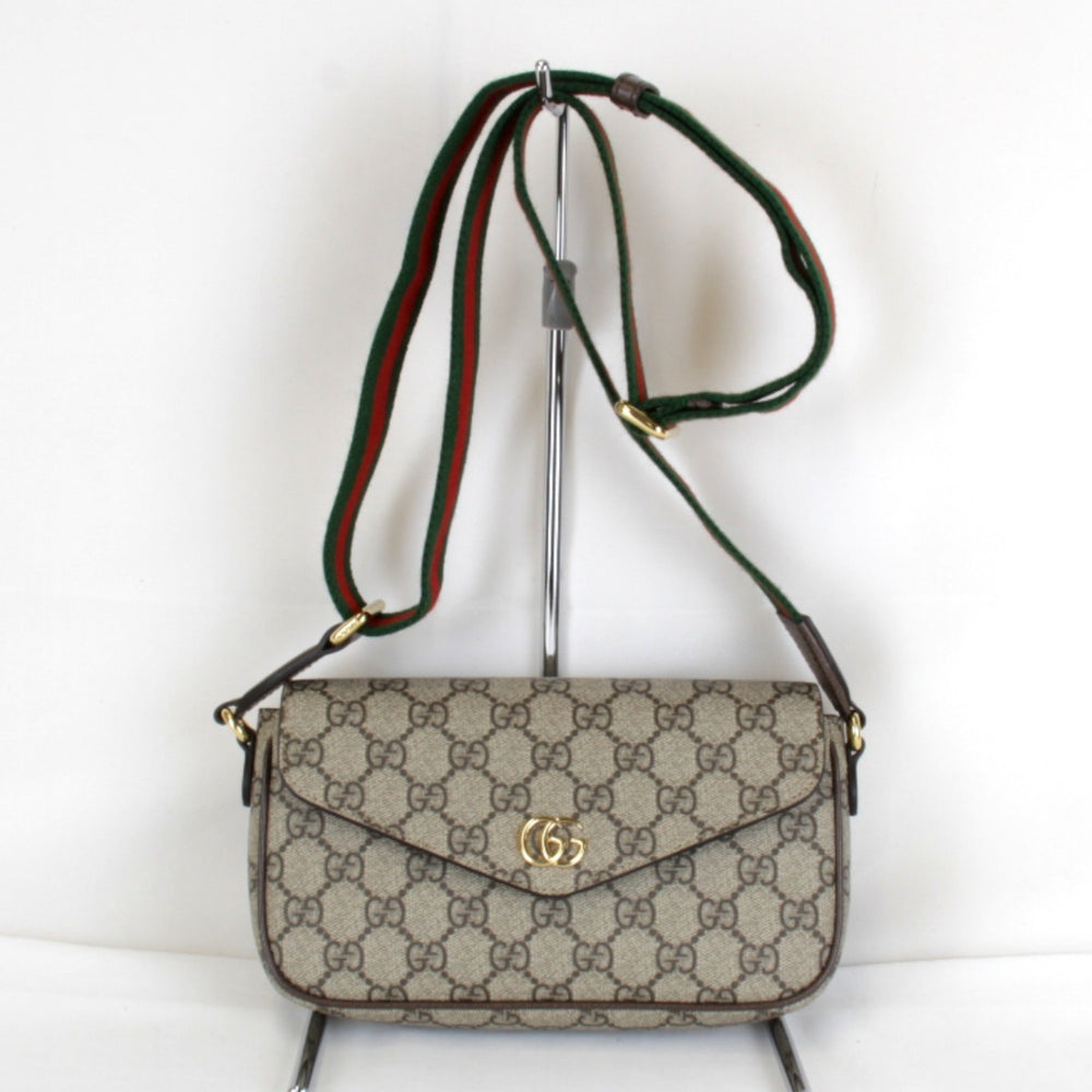 GUCCI Mini 764961・486628 Shoulder Bag GG Supreme Canvas Brown Women's — Like New