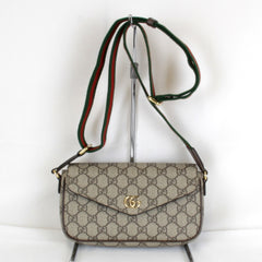 GUCCI Mini 764961・486628 Shoulder Bag GG Supreme Canvas Brown Women's — Like New