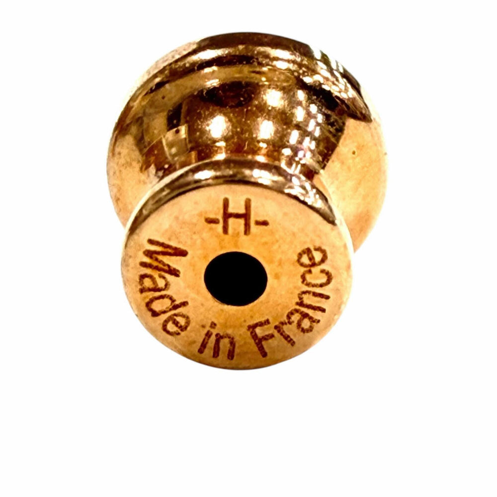 HERMES Mini Pop H Marron Glacé Rose Gold Earrings, Made in France, Women's, with Box and Dust Bag — Like New